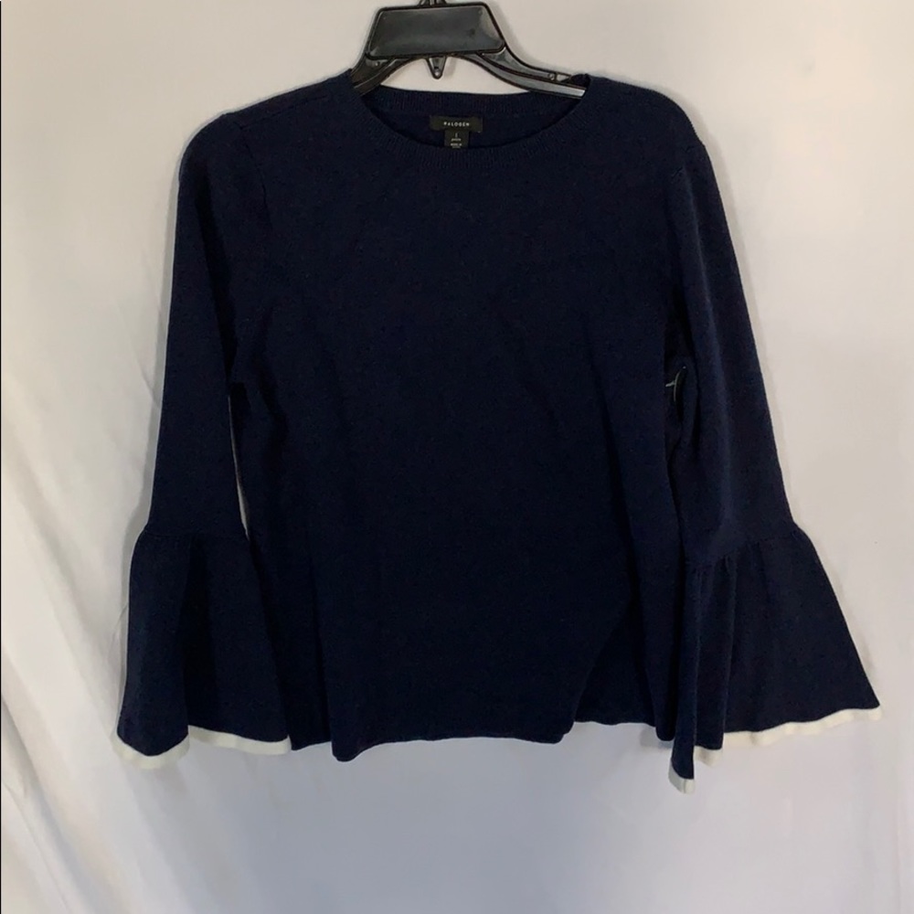 New Navy blue bell sleeve sweater